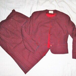 Pendleton Suit Skirt & Jacket Houndstooth 100% Wool